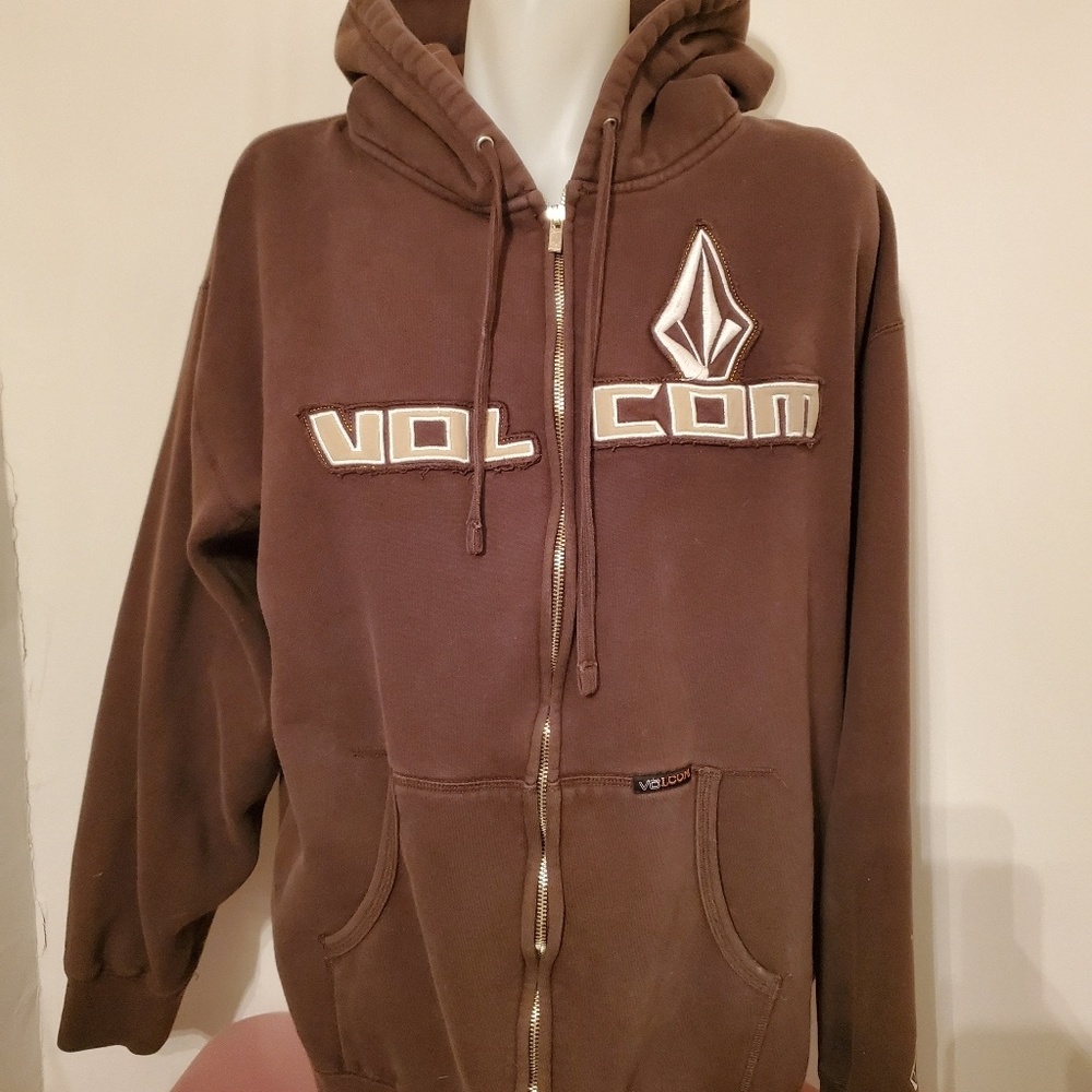 Volcom - Large brown zip up Stone sweatshirt